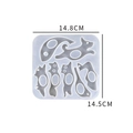 Siliconen DIY-vorm met dierontwerpen voor hars notitieboekjes en hangers, 14,8x14,5 cm - Type 2 Dieren Boek Ring Mal / Semi-transparant