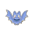 Blauer Fledermaus-Emaille-Pin mit Goldrand und funkelndem Glitzer auf weißem Hintergrund - Blaue Fledermaus Stil (XZ8460)