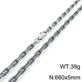 Dark grey stainless steel anchor link necklace with lobster clasp, size 660x5mm, 39g - Dark Grey Anchor Chain (KN295413-KFC)