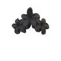 Matte black triple frangipani flower hair claw clip with minimalist design - Three-Flower Row / Black (Three Flower Style)