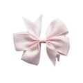 Pink grosgrain ribbon bow hair clip with textured ribbed fabric for baby girls - Light Pink