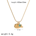 Gouden walvis hanger ketting met blauwe edelsteen en roestvrijstalen kettingdetails - Gouden Walvis Blauwe Edelsteen Stijl(TN3490) / 18K goud
