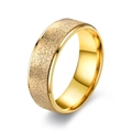 Elegant gold-plated frosted titanium steel ring with polished edges for women - US 5 / 8mm Double Step Gold