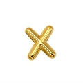 Polished 18K gold plated bubble letter X pendant necklace for women DIY jewelry - Letter X (Gold)