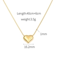 Gold finish 18K titanium steel necklace with heart pendant and adjustable 46cm chain - Gold Polished Large Heart (DG-XL00162)