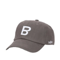 Casquette de baseball gris foncé avec broderie B blanche et logo 1980 en sergé de coton - Gris