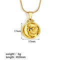 Détail du collier avec pendentif zodiaque lion plaqué or 18K et annotations de taille - Lion (TN3177-12)