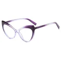 Elegant cat eye glasses frame with purple gradient finish and clear acetate material - Gradient Purple