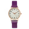 Fashion women's quartz watch with purple magnetic mesh strap and rose gold case - Purple