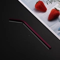 Single curved dark red 304 stainless steel straw with 6cm and 15cm dimensions - Purple (Curved) 6*215mm