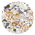 Set di 62 adesivi di gatti cartoni animati disegnati a mano a forma di cuore - Confezione Da 62