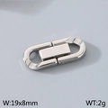 Conector en U plateado de acero inoxidable para joyería DIY de 19x8mm - 19x8mm / Color Acero
