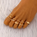 9pcs set of gold adjustable toe rings featuring butterfly and heart designs for women - Gold Style (8 Piece Set)