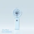 Mini ventilatore USB portatile blu cielo dal design minimalista con bordo argento - Celeste (YM88265)