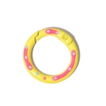 Yellow round spring ring with colorful polka dots for DIY jewelry and keychains - Dark Yellow