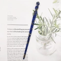 Minimalist dark blue marble textured acetic acid hair pin with spiral twist design - Blue Brown Transparent Quicksand (28#)