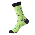Grüne Baumwollsocken mit dunkelblauen Details und bunten Roller-Mustern für Unisex - Einheitsgröße / 1167-Hellgrüner Roller / Hellgrün