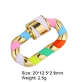 Oval screw clasp with colorful enamel stripes in gold finish for jewelry making - Style 82 (Colorful Enamel Stripes Clasp 20x12.5mm)