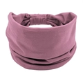 Bohemian elastic wide sports headband for women in dusty rose knit cotton fabric - Hot Pink