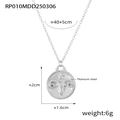 Silver Aries zodiac star sign pendant necklace in titanium steel with dimensions - Aries / Silver