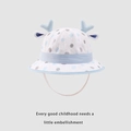 Cappello da sole blu a pois per neonati con orecchie di renna e sottogola regolabile - Polka Dot Antlers Sky Blue (TJZY166)