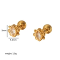 Elegante Ohrstecker aus 18K vergoldetem Edelstahl mit Zirkonia-Steinen im Marquise-Schliff - Marquise Zirkon Schraubohrstecker (TE6367)