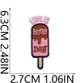 Pink ice cream embroidery patch measuring 6.3cm by 2.7cm for jackets and bags - No.41-Ice Cream