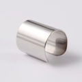 Minimalist wide C-shape ear cuff in polished silver finish with smooth mirror effect - Flat Wide Ear Cuff-13mm