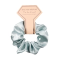 Light blue satin scrunchie on decorative diamond card for wedding bridesmaid gift - Light Green