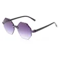 Kids rimless octagonal sunglasses with purple gradient lenses and scalloped edges - Purple Gradient