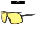 Matte black oversized cycling sunglasses with yellow lenses for night riding - Black Frame Yellow Lens