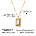 Misura dettagliata delle dimensioni della collana in acciaio inox oro con zircone - Zircone Bianco (YYN023098-W)