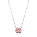 Achteckiger Anhänger mit rosa Edelstein an einer S925 Sterlingsilber Halskette - 8mm / S925 Sterling Silber Rosa Diamant (8MM)