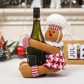 Housse de bouteille de vin bonhomme de pain d'épices en peluche douce de Noël - Bonhomme de Pain d'Épice Femelle Hugger de Bouteille de Vin