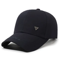 Classic navy blue baseball cap for men with metal logo and Fashion embroidery - Adjustable / Navy Blue