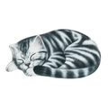 Tappetino assorbente 3D a forma di gatto a strisce grigie per bagno e camera da letto - Gatto Tigrato Grigio