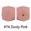 Perla ottagonale in silicone rosa scuro #74 per anelli da dentizione e fai da te - Rosa Scuro