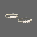 3,8 cm gouden parelspelden voor het verstellen van de broekstaille met parelontwerp - 3,8 cm 4 witte parels speld