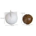 3D Earth globe silicone mold for candles with dimensions and finished brown wax sphere - Silicone Mold / Earth-Thin Style