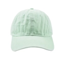 Detail of mint green washed cotton baseball cap with ventilation eyelets and curved brim - Fruit Green