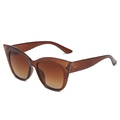 Women's vintage cat-eye sunglasses in amber brown with gradient lenses and rivet detail - Tea Frame Gradient Tea