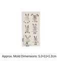 Translucent silicone mold with 6 different 3D cartoon bunny shapes for pudding and mousse - 1# (6 Holes Rabbit) / Gray