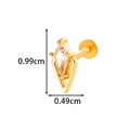 Gold star kite labret stud in F136 titanium and zircon measuring 0.99cm by 0.49cm - Kite Shape (2608-1#金) / Gold