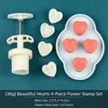 30g manual pastry mold set with four interchangeable heart and floral patterned plates - 30g Beautiful Heart (1 Mold 4 Stamps)