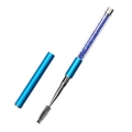 Portable blue crystal eyelash spoolie and brow brush with decorative rhinestones - Dark Blue