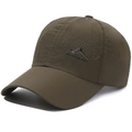 Dunkelolivgrüne, atmungsaktive Outdoor-Baseballkappe mit PAHODA-Berglogo - Armeegrün