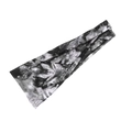 Elastic sports headband featuring a black and white tie-dye pattern on soft fabric - Black Tie-dye