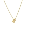 Classic 18k gold plated necklace with a micro-paved zircon letter R pendant - Letter R