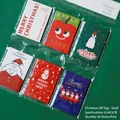 Christmas tree gift tags set with cartoon designs in red and green for holiday wrapping - Small Christmas Hanging Card 60 Pieces/Pack