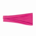 Elastic wide sports yoga headband in vibrant rose red knit fabric for workout - Rose Red
